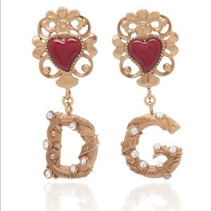 Dolce&Gabbana Cuori DG Gold-Tone Crystal Earrings